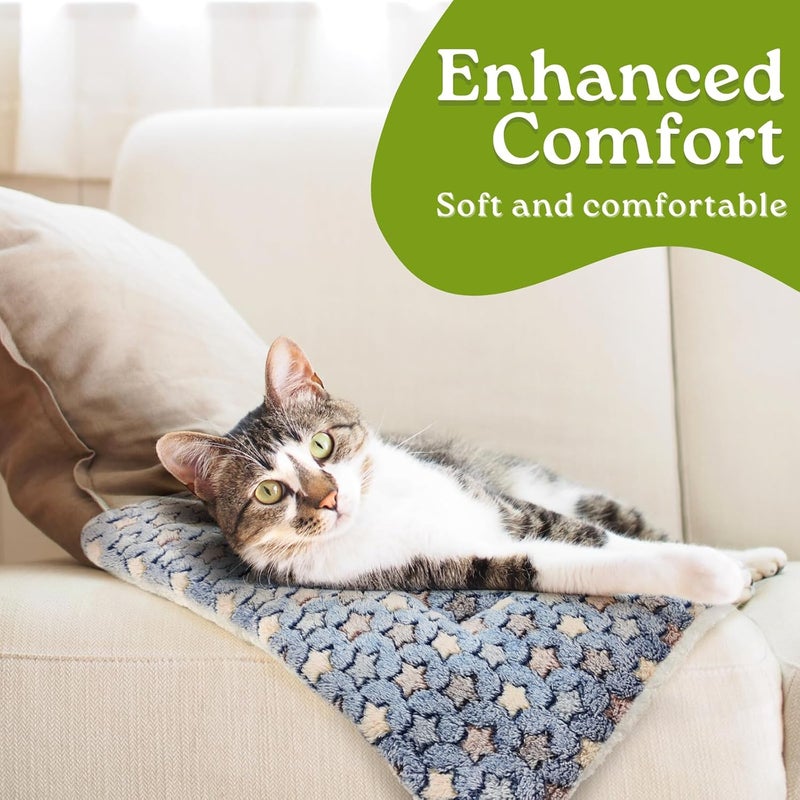 HeNdShe 2 Pack Cat Blankets for Indoor Cats, Ultra Soft Reversible Mat, Fluffy Flannel Blanket for Small Dogs and Cats, Washable Pet Pad - Image 3